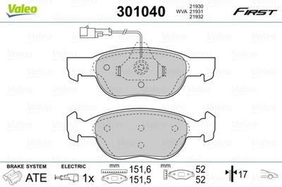 VALEO 301040 VALEO TRINKELĖS HAM. FIRST 