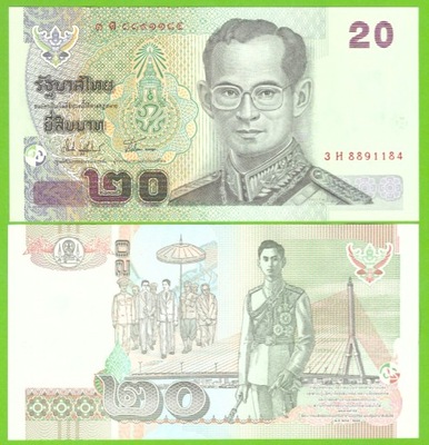 TAJLANDIA 20 BAHT ND 2003 P-109(2) UNC