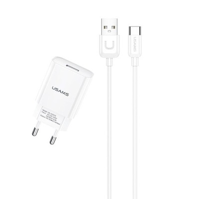 USAMS Ładowarka sieciowa 1xUSB T21 USB-C biała