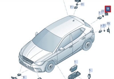 Seat ibiza v kj1 rear center парктроник держатель 6f0919486b фото №1