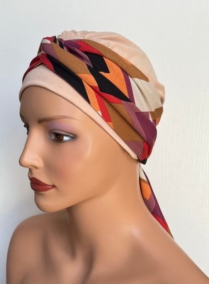 Turban Lena bm-beż chusta czapka Eva Design