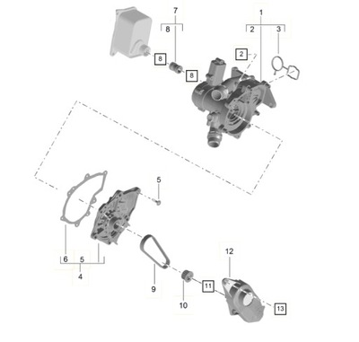 Насос жидкость охлаждающий porsche macan 2.0 r4 pac121012b фото №1