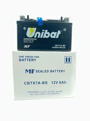 АККУМУЛЯТОР UNIBAT CBTX7A-BS 12V 6AH 90A