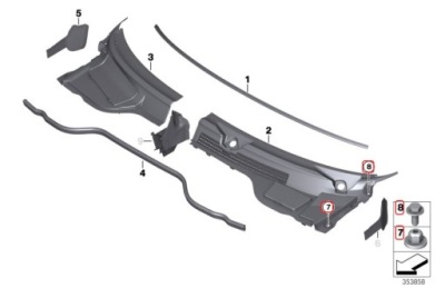 Mini r55 r56 r57 болт гайка жабо набор оригинальный номер фото №1