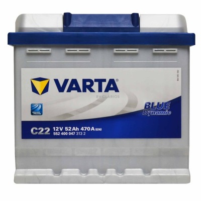 VARTA C22 BLUE DYNAMIC 12V 52Ah 470A P+ 552400047