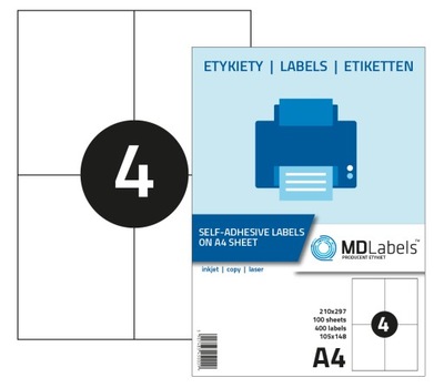 Etykiety samoprzylepne A4 A6P 105x148 naklejki