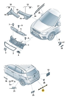 EMBLEMA CROMO BLYSZCZACY ORIGINAL SEAT ARONA CON  