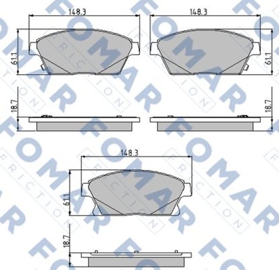 КОЛОДКИ ТОРМОЗНЫЕ OPEL ASTRA J 10 КОМПЛЕКТ FOMAR