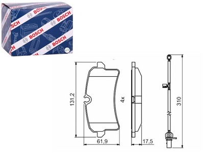 КОЛОДКИ ГАЛЬМІВНІ ЗАД AUDI A8 D4 2.0-6.3 11.09-01.18 BOSCH