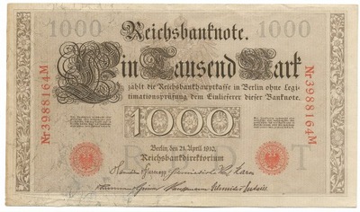 1000 Reichsbanknote 1910r Seria M