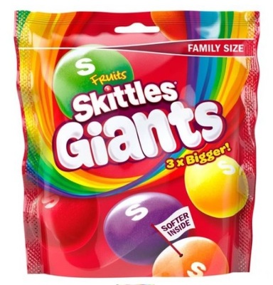 1x141g SKITTLES Giants Fruits draże owocowe UK
