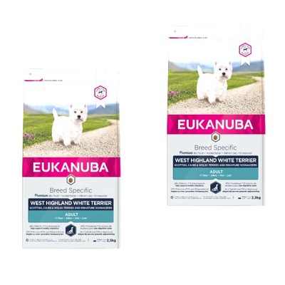 EUKANUBA Adult West White Terrier pies 2x2,5kg