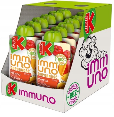 KUBUŚ Immuno Mus Jabłko Mango Acerola 12 sztuk x 100g