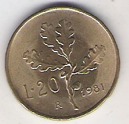 Italia 20 lir 1981