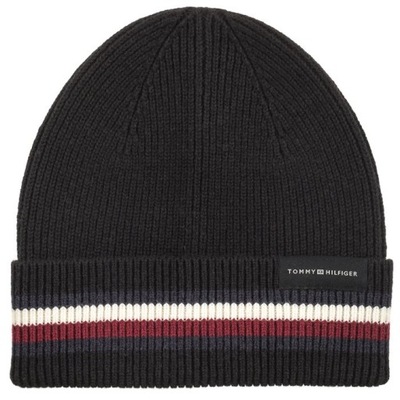 Czapka Męska Tommy Hilfiger Corporate Beanie Czarna AM0AM11484 BDS