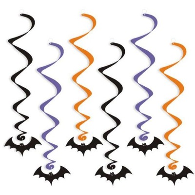 dekoracja wisząca ŚWIDERKI Halloween nietoperze x6