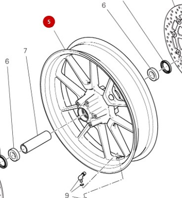 501P2181AB LLANTA PARTE DELANTERA DUCATI DIAVEL 1260 DARK STEALTH  