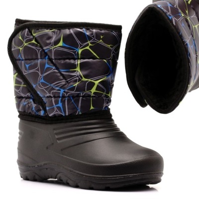 ŚNIEGOWCE BUTY ZIMOWE DZIECIĘCE KALOSZE OCIEPLANE CHŁOPIĘCE 30