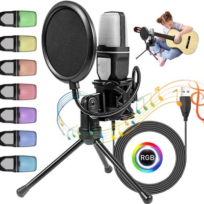 MIKROFON RGB MIKROFON POJEMNOŚCIOWY DOOKÓLNA CHARAKTERYSTYKA KIERUNKOWA