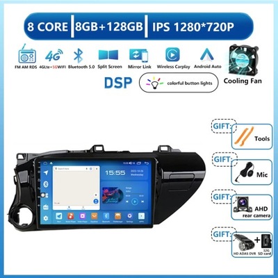 RADIO DE AUTOMÓVIL CON NAVEGACIÓN GPS ANDROID13 PARA TOYOTA HILUX REVO VIGO IMV 2016-2020  