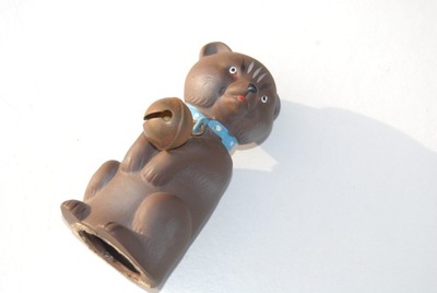 Stara zabawka miś misiu niedźwiedź gumowy nakręcany unikat antyk 50 lata