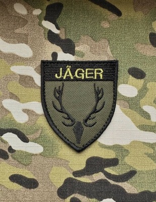 Naszywka Jager Olive Hunter Deer Army Haczyk na morale EDC