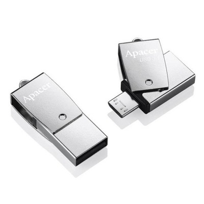 Apacer USB pendrive OTG, USB 3.0, 64GB, AH750, srebrny, AP64GAH750S-1, USB