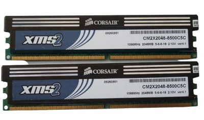 Pamięć DDR2 4GB 1066MHz PC8500 Corsair XMS2 2x 2GB
