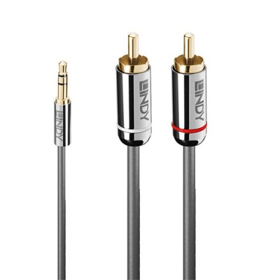 Lindy 35333 Kabel mini jack 3.5mm - 2x RCA Cromo Line - 1m