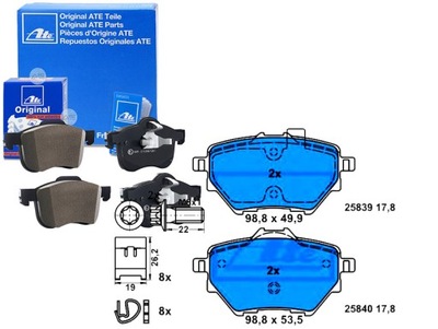 ATE КОМПЛЕКТ КОЛОДОК ТОРМОЗНЫХ LP2505 BL2795A1 8D