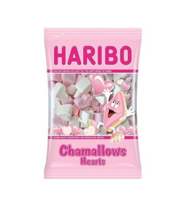 Haribo 175g CHAMALLOWS HEARTS pianki białe i różowe serca