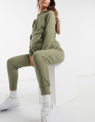 MAMALICIOUS MATERNITY SPODNIE DRESOWE KHAKI S VAA