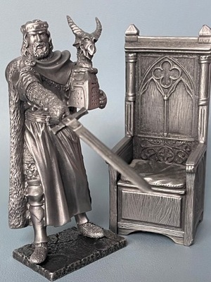Rycerze Okrągłego Stołu - Figurka tron Król Artur- Les Etains Du Graal