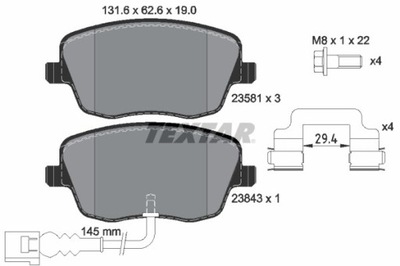 КОЛОДКИ ТОРМОЗНЫЕ SEAT ПЕРЕД IBIZA 02- Z ДАТЧИКОМ 2358102