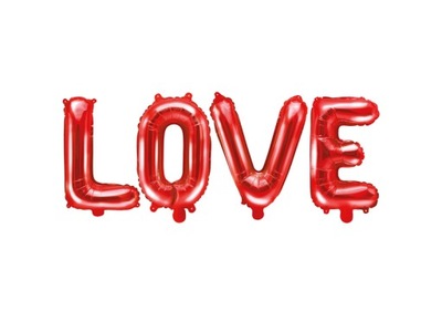 Balon foliowy napis Love Czerwony Walentynki