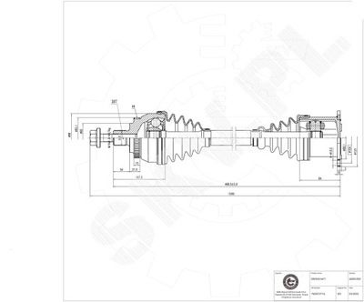 Wał приводной ford galaxy i 2.8 v6 04.00-05.06 rmym213b437bb фото №1