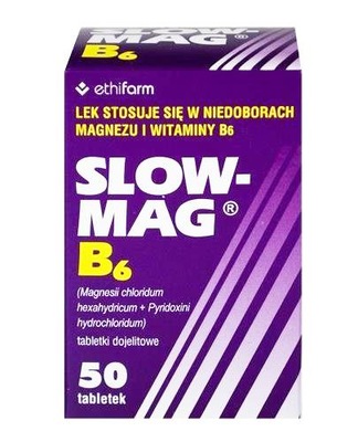 SLOW-MAG B6 Magnez Witamina B6 50 tabletek