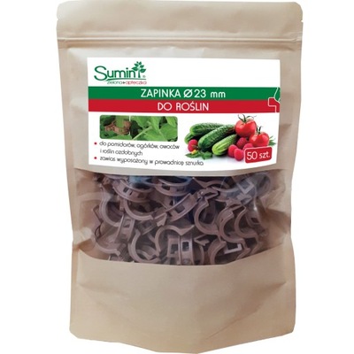 ZAPINKA DO MOCOWANIA ROŚLIN SPINANIA PĘDÓW ŁODYG KLIPSY DO POMIDORÓW 50 szt