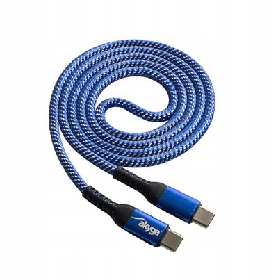 Kabel USB-C - USB-C 2.0 100W 1m Akyga niebieski