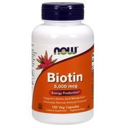 NOW FOODS BIOTIN 5000MCG 120VC BIOTYNA PAZNOKCIE