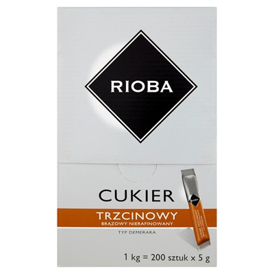 Rioba Cukier trzcinowy nierafinowany w saszetkach 5 g x 200 sztuk