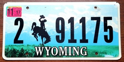 Wyoming 2017 - tablica rejestracyjna z USA