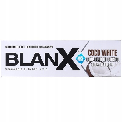 BLANX COCO WHITE WYBIELAJĄCA PASTA DO ZĘBÓW Z POROSTEM ISLANDZKIM