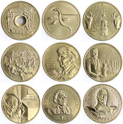 Komplet 9 monet 2 zł GN z 2003 roku mennicze UNC
