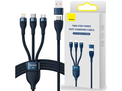 Kabel USB-USB-C - Micro USB-Lightning-USB-C BASEUS Flash II 100W 1.5 m