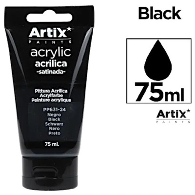 FARBA AKRYLOWA Artix CZARNA 1 szt. 75 ml FARBY ACRYLIC BLACK