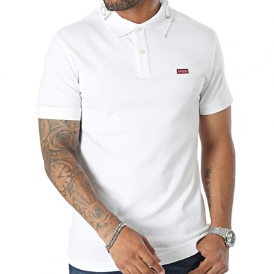 Guess polo koszulka męska biała logo bawełna M3YP66KBL51-G011 S