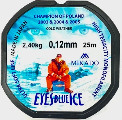 ŻYŁKA PODLODOWA MIKADO EYES BLUE ICE 0.12mm 25m