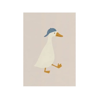 „Spacerująca Kaczka” – Minimalistyczny Plakat z Humorem