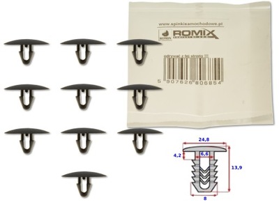 ROMIX КЛИПСА WYCIESZENIA КРЫШКИ ДВИГАТЕЛЯ LEXUS LS400 LS430 / TOYOTA COROLLA